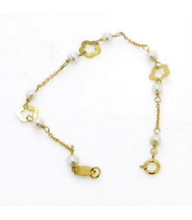 PULSERA RECIEN NIÑA ORO 18 KTES. 13 CM.