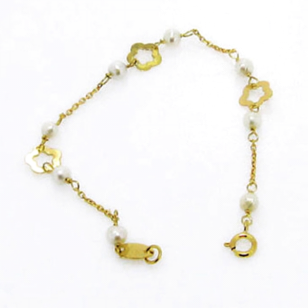 PULSERA RECIEN NIÑA ORO 18 KTES. 13 CM.