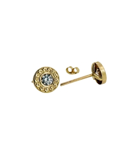 PENDIENTE GRECA ORO 18 KTES. 6.50 MM.