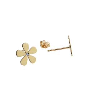 PENDIENTE FLOR 5 PÉTALOS ORO 18 KTES 7.8