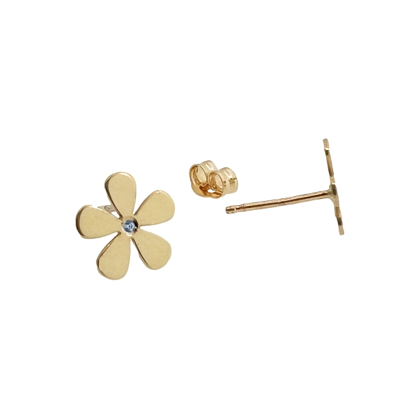 PENDIENTE FLOR 5 PÉTALOS ORO 18 KTES 7.8