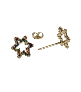 PENDIENTES ESTRELLA ORO PRIMERA LEY