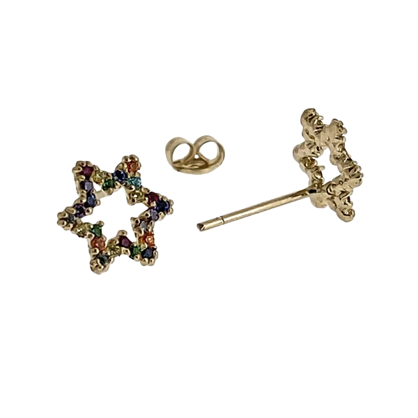 PENDIENTES ESTRELLA ORO PRIMERA LEY
