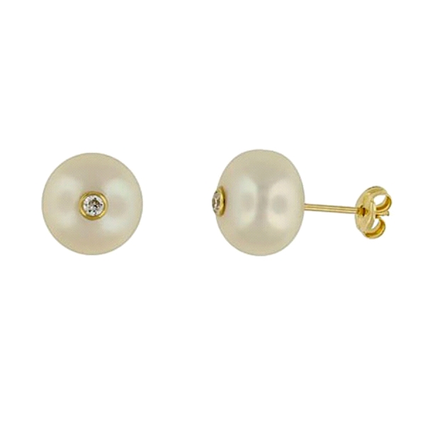 PENDIENTE PERLA CLASICO ORO 18 KTES. 7 M
