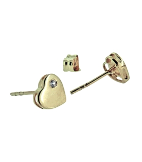 PENDIENTES CORAZON ORO PRIMERA LEY