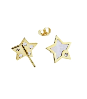ESTRELLA PENDIENTE ORO 1ª LEY 8.50MM ZIR