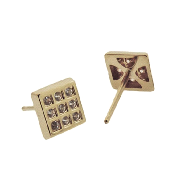 PENDIENTE JUVENIL ORO 1ª LEY 6 X 6 MM