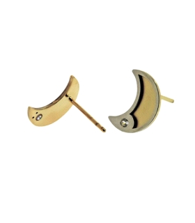 MEDIA LUNA PENDIENTE ORO 1ª LEY 10X7,5MM