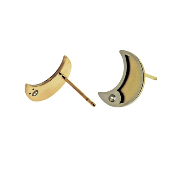 MEDIA LUNA PENDIENTE ORO 1ª LEY 10X7,5MM