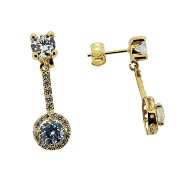 PENDIENTE NOVIA ORO 18 KTES. CIRCONITAS