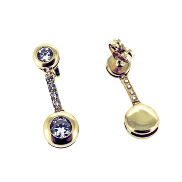 PENDIENTE NOVIA ORO 1ª LEY ZIRCONITAS