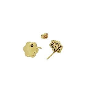 PENDIENTE FLOR ORO 1ª LEY 8 MM.