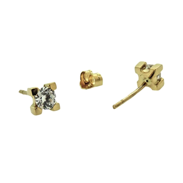 PENDIENTES MUJER ORO PRIMERA LEY 4.8X4.8