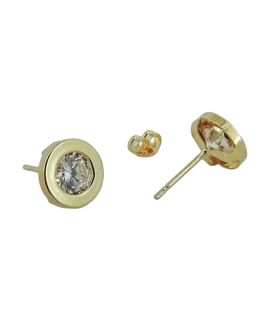 PENDIENTE CHATON ORO 18 KTES. 8 MM.