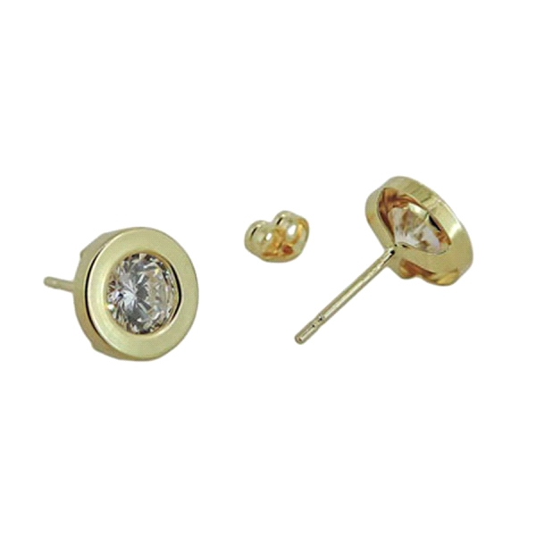 PENDIENTE CHATON ORO 18 KTES. 8 MM.