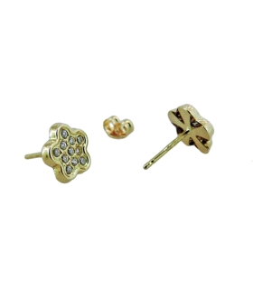 PENDIENTES FLOR ORO PRIMERA LEY 7,5 MM