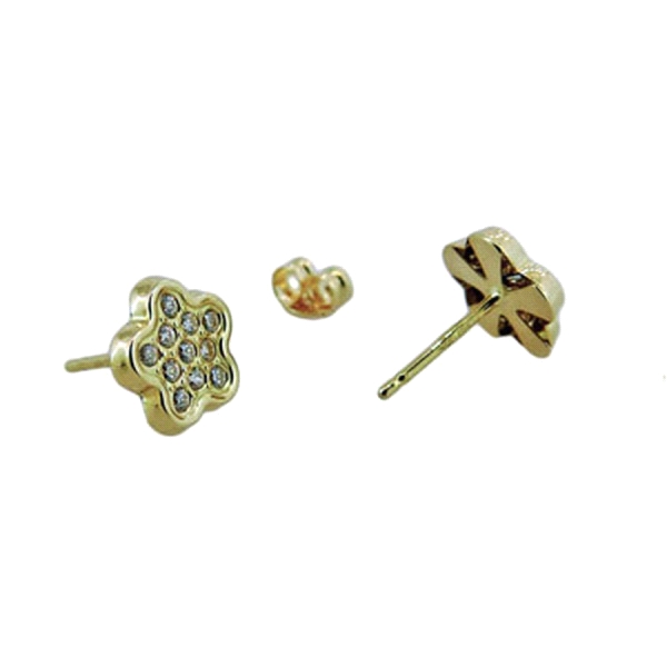 PENDIENTES FLOR ORO PRIMERA LEY 7,5 MM