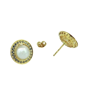 PENDIENTE REDONDO ORO 1ª LEY 11 MM ZIRCO