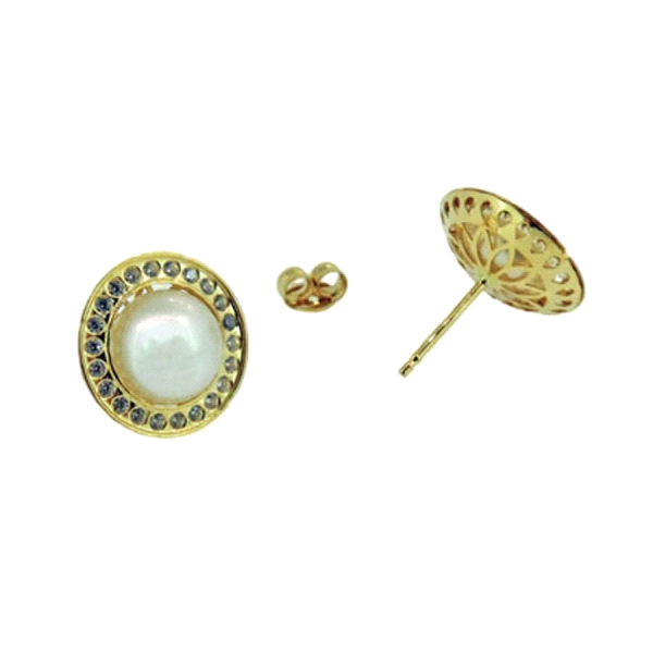 PENDIENTE REDONDO ORO 1ª LEY 11 MM ZIRCO