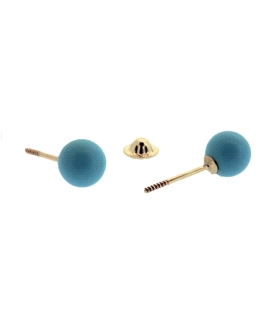 PENDIENTE TURQUESA ORO 18 KTES. 7 MM.