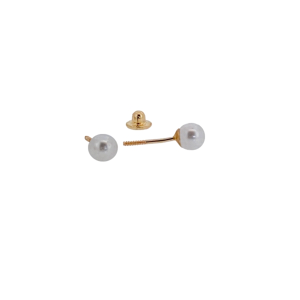 PENDIENTE NIÑA PERLA 4-4.5 MM ORO 18 KTE