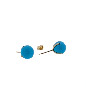 PENDIENTE MUJER TURQUESA ORO 1ª LEY 8 MM