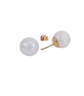 PENDIENTES MUJER PERLA 1ª LEY 12 MM