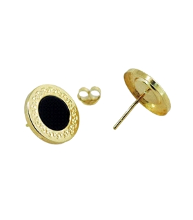 PENDIENTE ONIX ORO 1ª LEY 12 MM PRESION