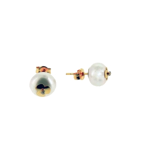 PENDIENTE PERLA NATURAL ORO 1ª LEY CIR.