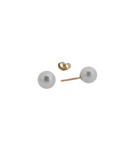 PENDIENTE PERLA ORO 1ª LEY 6 - 6.5 MM