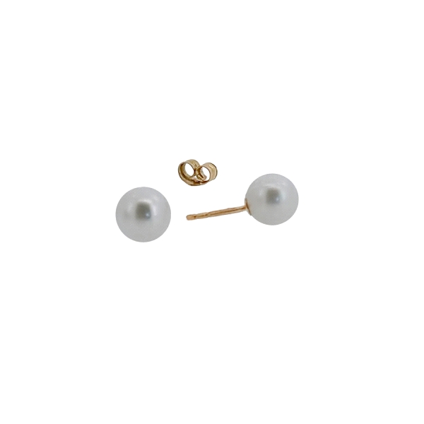 PENDIENTE PERLA ORO 1ª LEY 6 - 6.5 MM