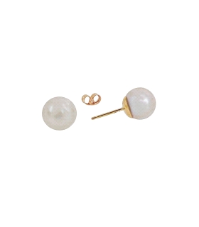 PENDIENTE PERLA ORO 1ª LEY 8,5 - 9 MM.