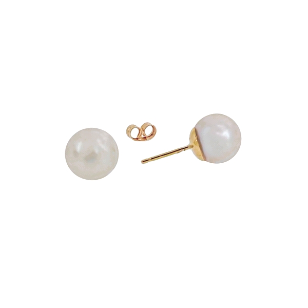 PENDIENTE PERLA ORO 1ª LEY 8,5 - 9 MM.