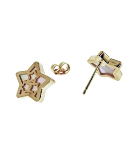 ESTRELLA PENDIENTE NACAR ORO 1ªLEY 8,5X2