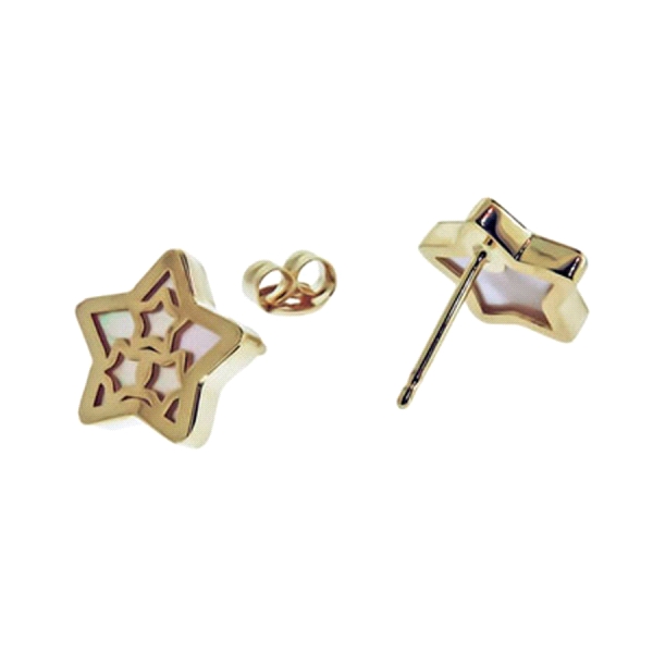 ESTRELLA PENDIENTE NACAR ORO 1ªLEY 8,5X2