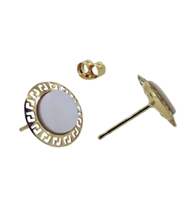 PENDIENTE GRECA ORO 1ª LEY 10 MM, NACAR