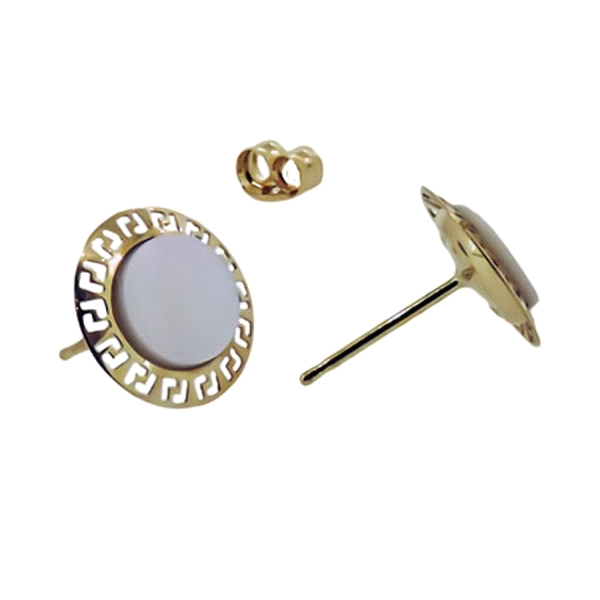 PENDIENTE GRECA ORO 1ª LEY 10 MM, NACAR