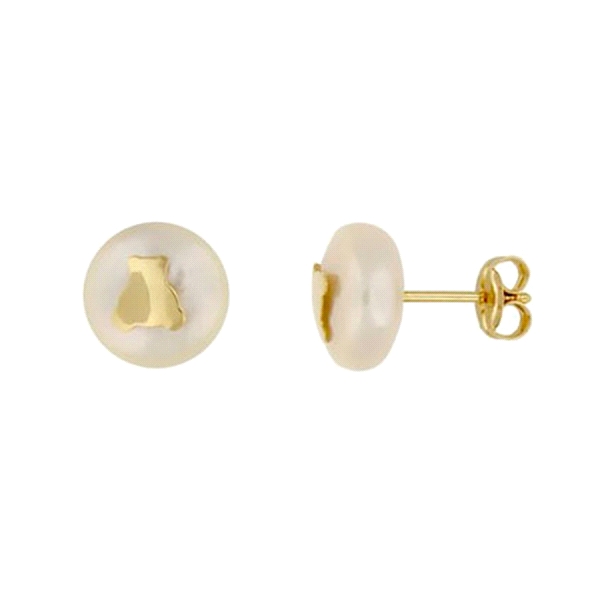 PENDIENTE PERLA ORO 18 KTES. 9 MM. OSITO