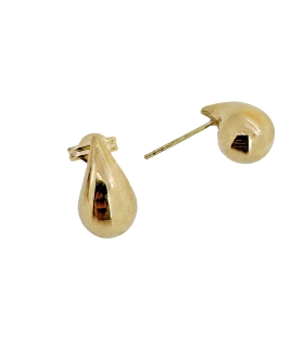 PENDIENTE LAGRIMA BRILLO ORO 18 KTES.