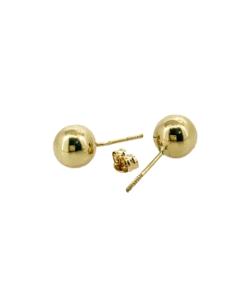 PENDIENTE BOLA BRILLO ORO 18 KTES. 7 MM
