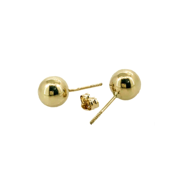 PENDIENTE BOLA BRILLO ORO 18 KTES. 7 MM