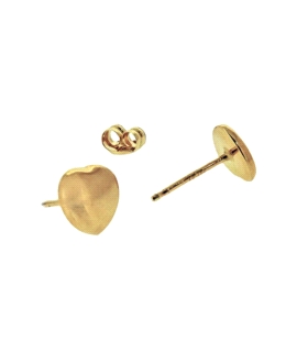 PENDIENTE CORAZON ORO 18 KTES. 6 X 6 MM