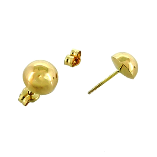 PENDIENTE MEDIA BOLA ORO 1ª LEY 7 MM.