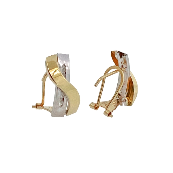 PENDIENTE CLASICO ORO 18 KTES. BICOLOR