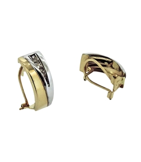 PENDIENTE CLASICO ORO 18 KTES. BICOLOR