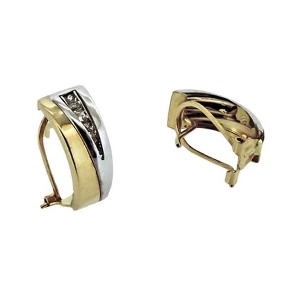 PENDIENTE CLASICO ORO 18 KTES. BICOLOR