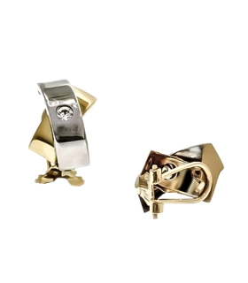 PENDIENTE OMEGA ORO 1ª LEY BICOLOR