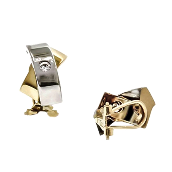 PENDIENTE OMEGA ORO 1ª LEY BICOLOR