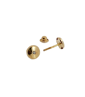 PENDIENTES NIÑA BRILLANTE ORO 18 KTES.