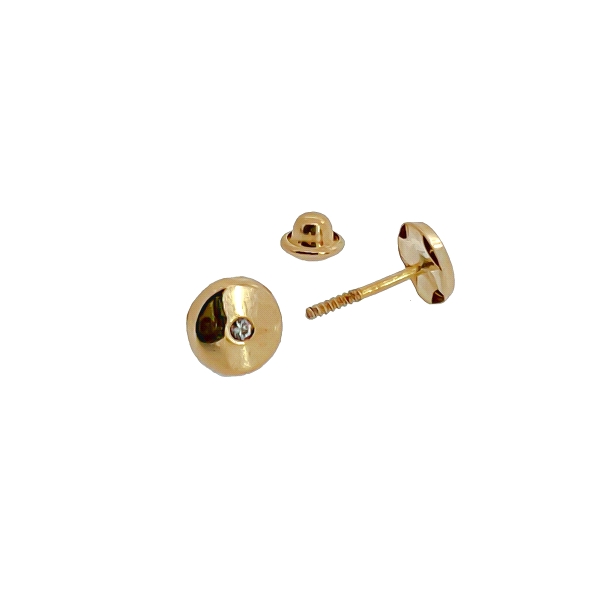 PENDIENTES NIÑA BRILLANTE ORO 18 KTES.